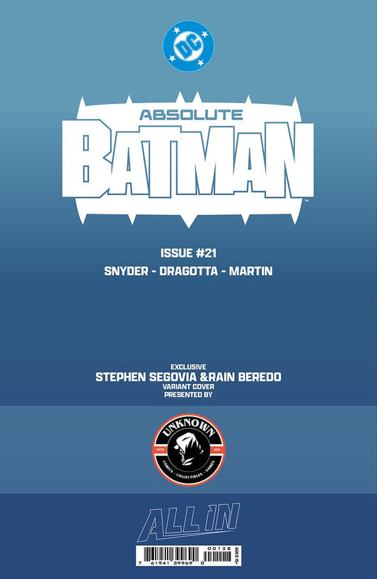 ABSOLUTE BATMAN 21 STEPHEN SEGOVIA EXCLUSIVE VIRGIN VAR (06/17/2026) - FURYCOMIX
