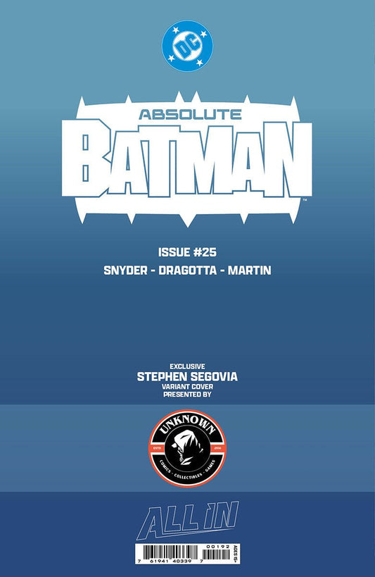 ABSOLUTE BATMAN #25 CONNECTING COVER A STEPHEN SEGOVIA EXCLUSIVE VIRGIN VAR (10/28/2026) - FURYCOMIX