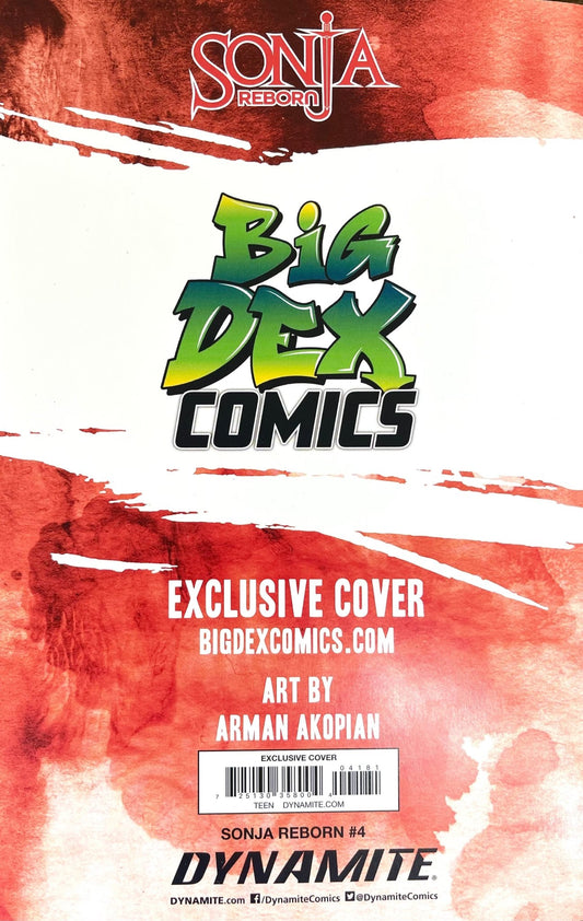 Sonja Reborn #4 ARMAN AKOPIAN Big Dex Comics Virgin Variant - FURYCOMIX