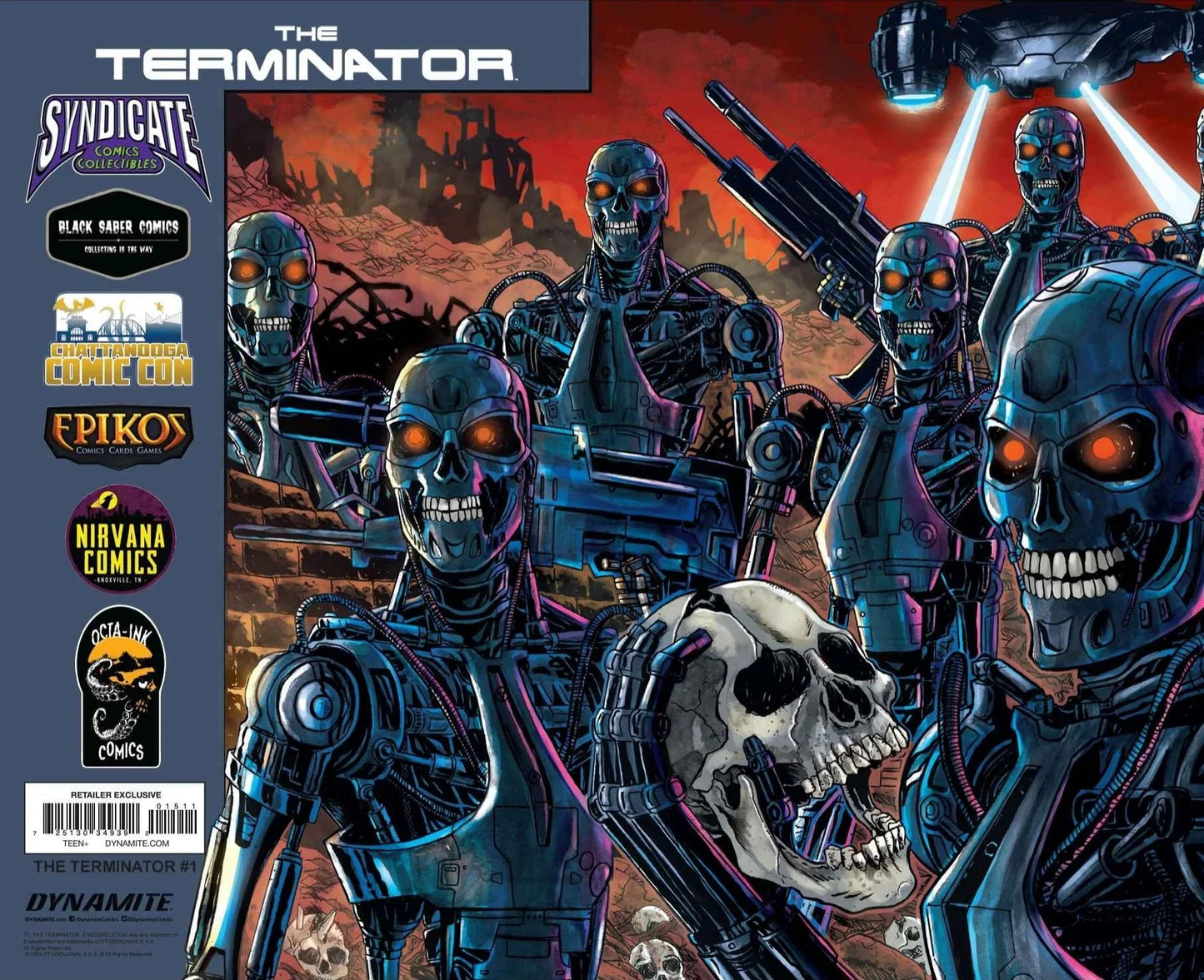 Terminator 1 "Wrap Around Cover" - Jason Flowers Black Saber Comics Exclusive BUNDLE OF 10 - FURYCOMIX