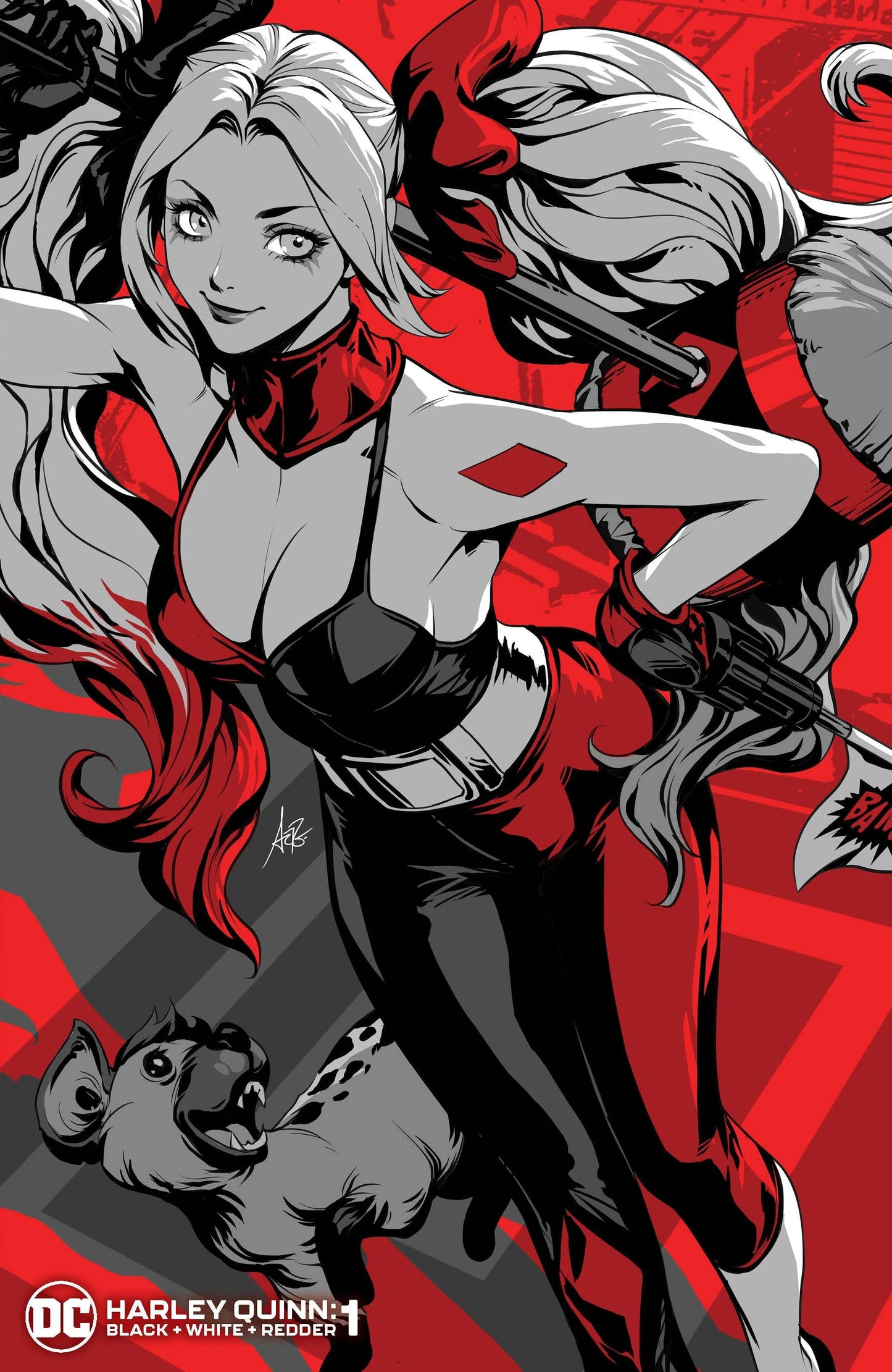 Harley Quinn Black White Redder #1 (Of 6) F Stanley Artgerm Lau Foil Variant - FURYCOMIX