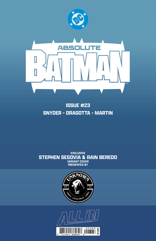 ABSOLUTE BATMAN #23 STEPHEN SEGOVIA EXCLUSIVE VIRGIN VAR (08/12/2026)