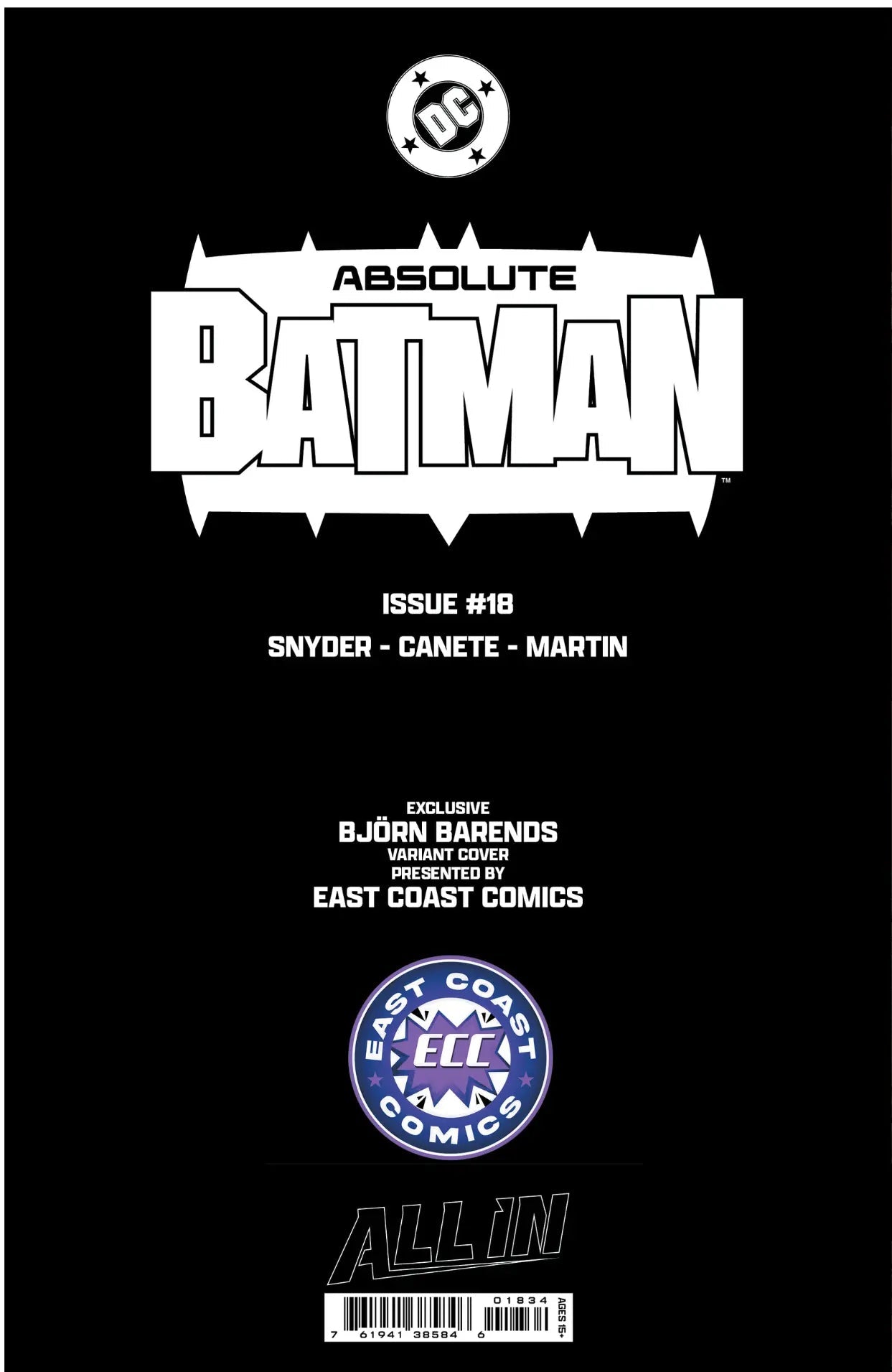 Absolute Batman 18 - ECC Bjorn Barends Exclusive (03/11/2026) - FURYCOMIX