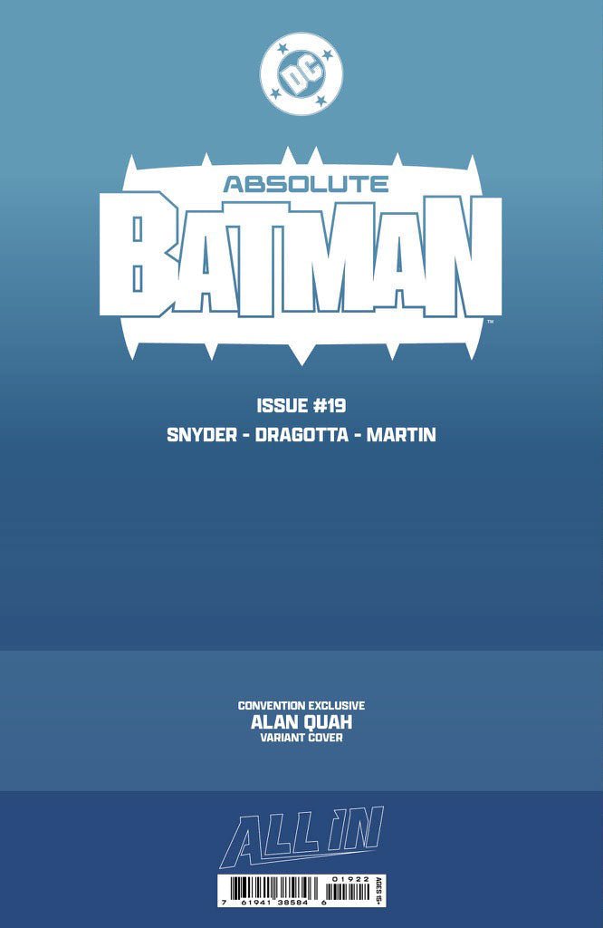 Absolute Batman #19 ALAN QUAH Exclusive Trade Dress - FURYCOMIX