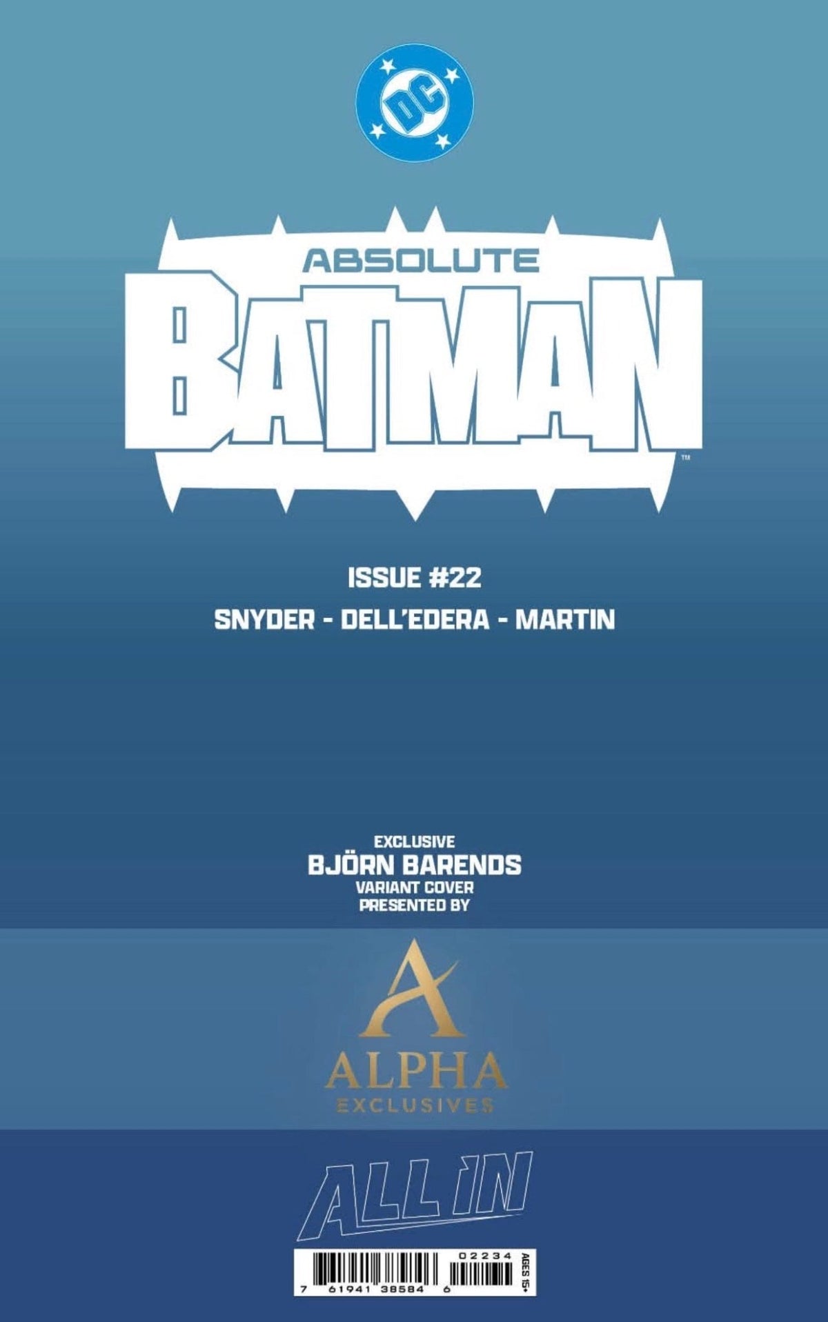 Absolute Batman #22 BJORN BARENDS HeroesCon Exclusive Trade Dress Variant - FURYCOMIX