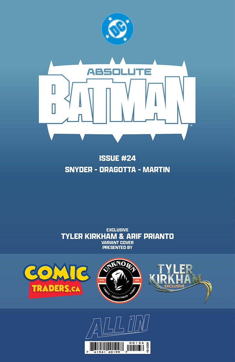 ABSOLUTE BATMAN 24 TYLER KIRKHAM BATTLE DAMAGED PENGUIN EXCLUSIVE VIRGIN VAR (09/23/2026) - FURYCOMIX