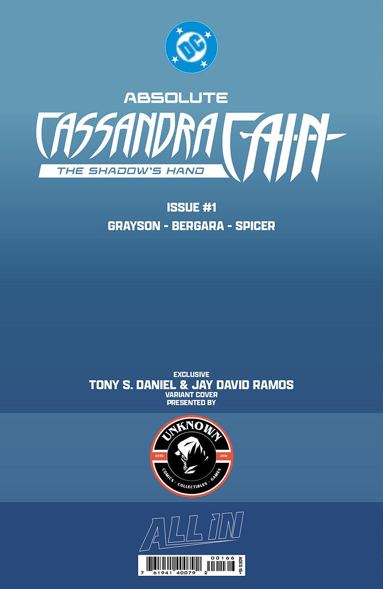 ABSOLUTE CASSANDRA CAIN THE SHADOW'S HAND 1 (ONE SHOT) TONY DANIEL EXCLUSIVE VAR (09/09/2026) (09/16/2026) - FURYCOMIX