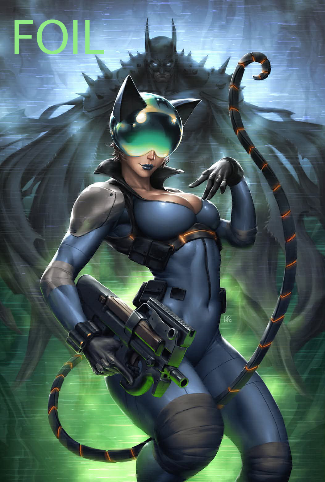 Absolute Catwoman #1 KENDRICK LIM Exclusive GREEN Spot Foil Virgin