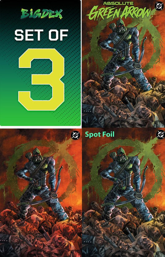 Absolute Green Arrow #1 ALAN QUAH Trade, Virgin & Foil Set of 3 - FURYCOMIX