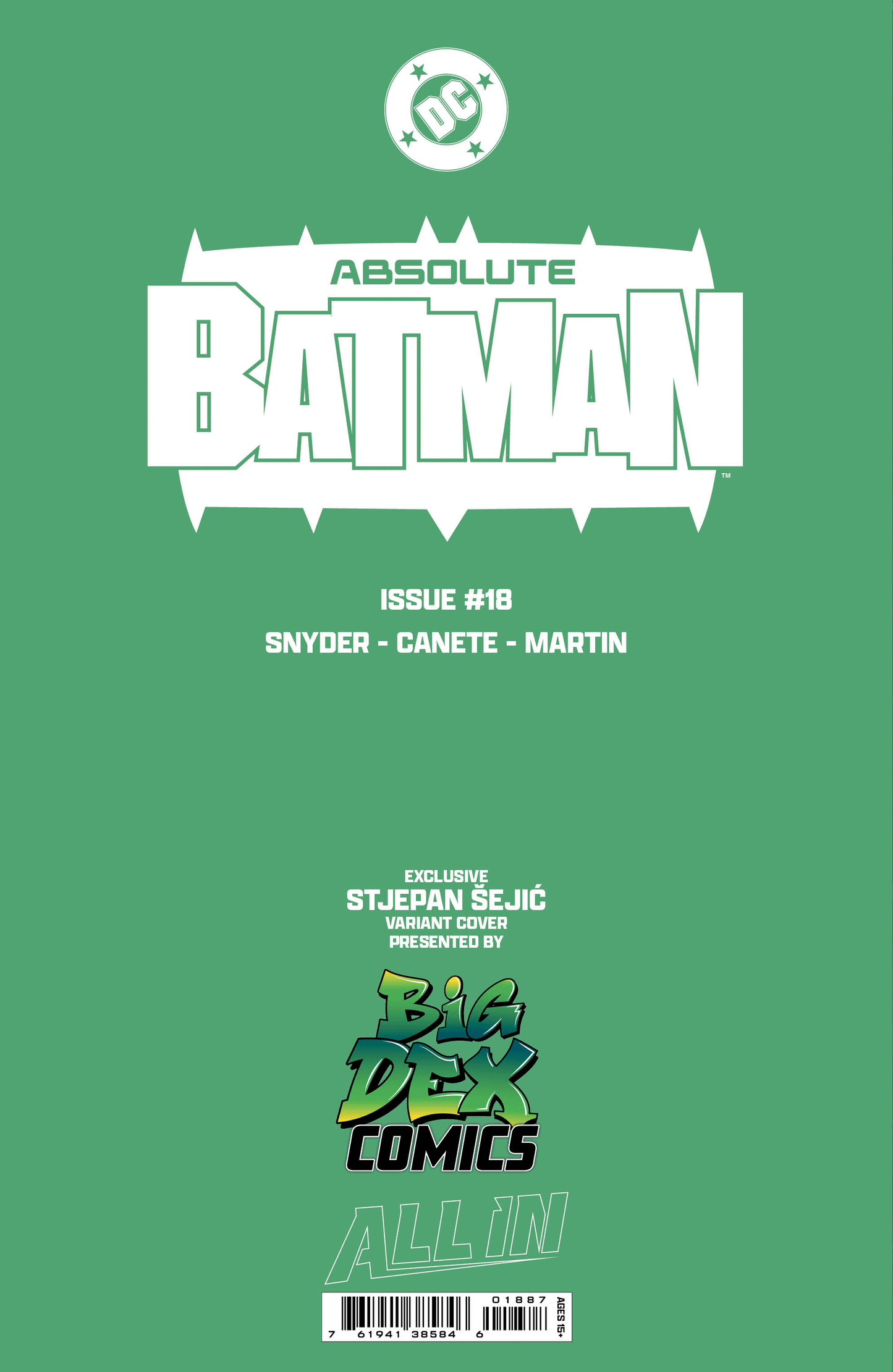 Absolute Batman #18 STJEPAN SEJIC Foil Virgin Variant
