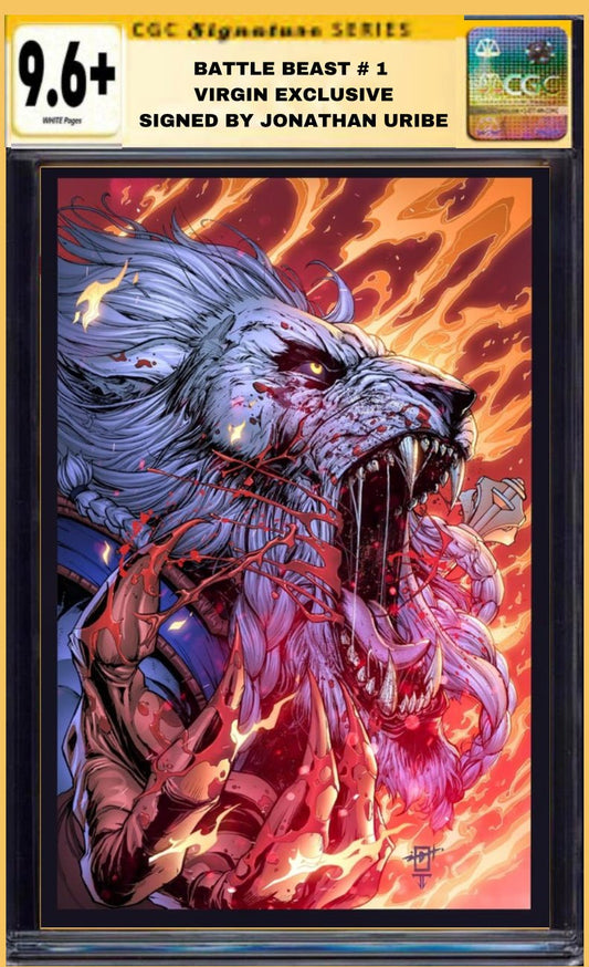 CGC 9.6 Invincible Universe Battle Beast 1 2nd Print JONATHAN URIBE VIRGIN EXCLUSIVE Variant SIGNED BY JONATHAN URIBE - FURYCOMIX