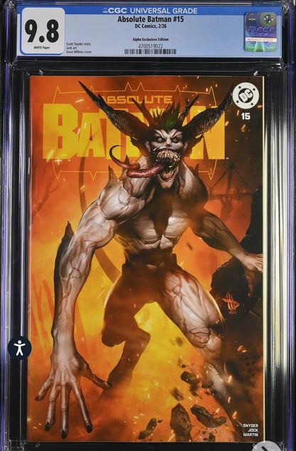 CGC 9.8 ABSOLUTE BATMAN 15 Dave Wilkins (1st Absolute Joker) options - FURYCOMIX