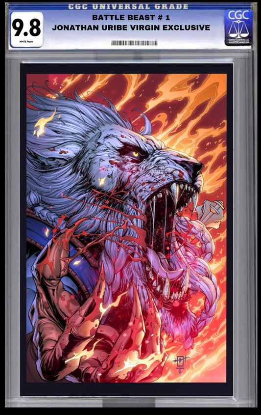 CGC 9.8 Invincible Universe Battle Beast 1 2nd Print JONATHAN URIBE VIRGIN EXCLUSIVE - FURYCOMIX