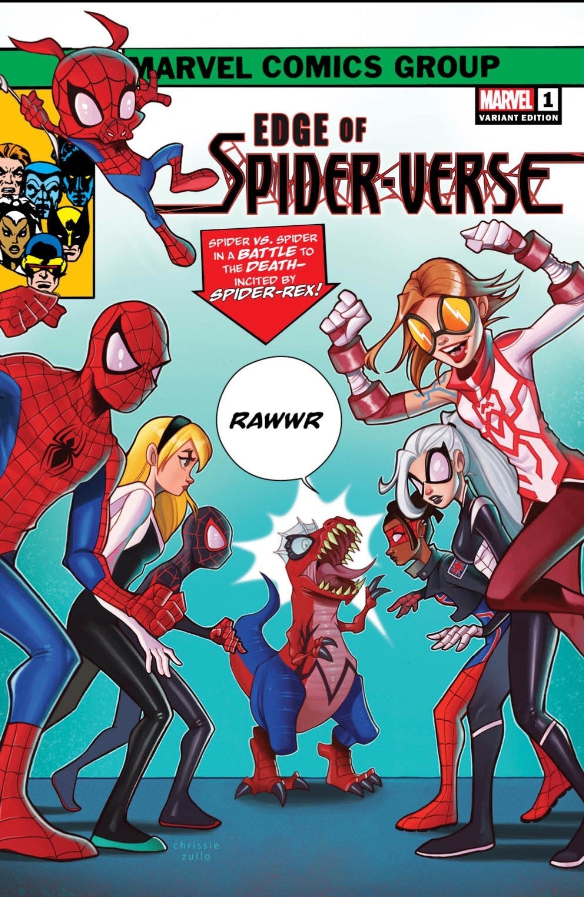 CHRISSIE ZULLO'S EDGE OF SPIDER - VERSE 1 BLACK SABER EXCLUSIVE (X - MEN 100) HOMAGE (1st cover appearance of the New Spider - UK) - FURYCOMIX