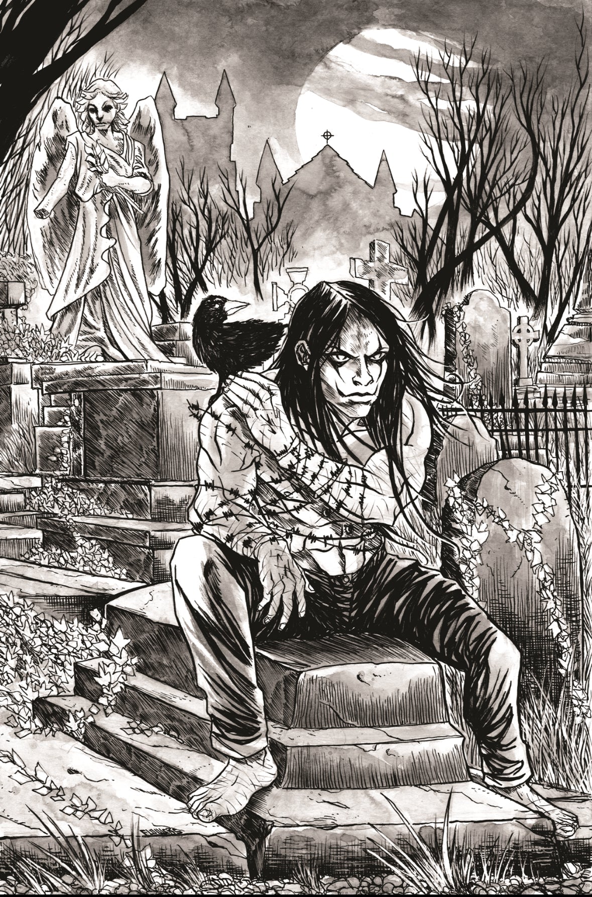 Crow Dead time 1 Black Saber Comics Exclusive by Jason Flowers - FURYCOMIX
