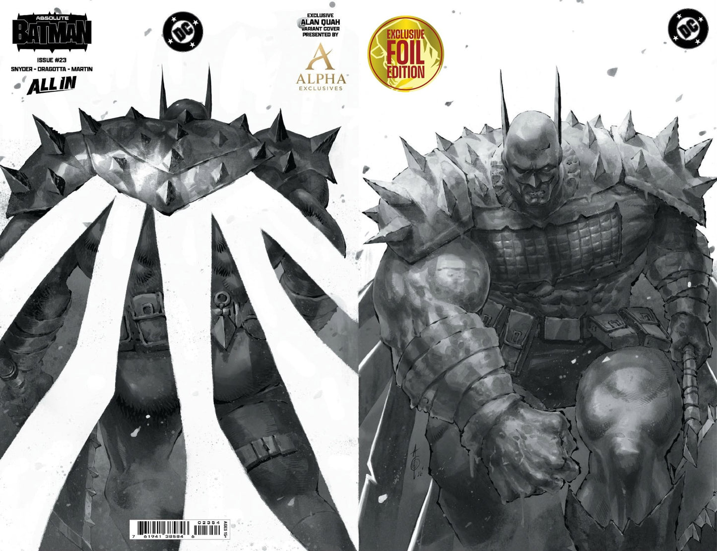[FOIL] ABSOLUTE BATMAN 23 ALAN QUAH WRAPAROUND EXCLUSIVE BLACK & WHITE VIRGIN VAR (08/12/2026) - FURYCOMIX
