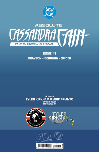 [FOIL] ABSOLUTE CASSANDRA CAIN THE SHADOW'S HAND 1 (ONE SHOT) TYLER KIRKHAM BATTLE DAMAGED EXCLUSIVE VIRGIN VAR (09/09/2026) (09/16/2026) - FURYCOMIX