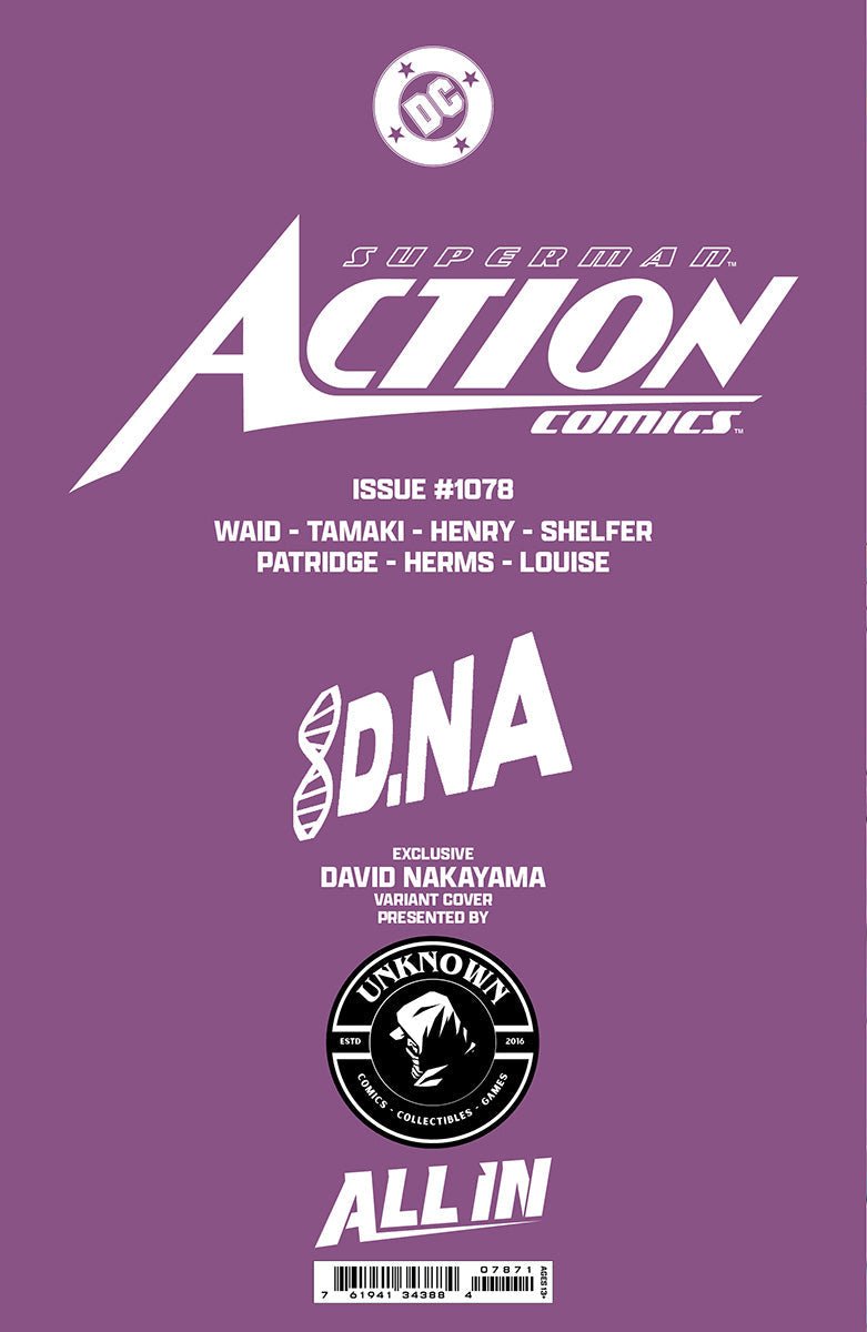 [FOIL] ACTION COMICS 1078 UNKNOWN COMICS DAVID NAKAYAMA EXCLUSIVE VIRGIN CONVENTION PREMIUM VAR (12/04/2024) - FURYCOMIX
