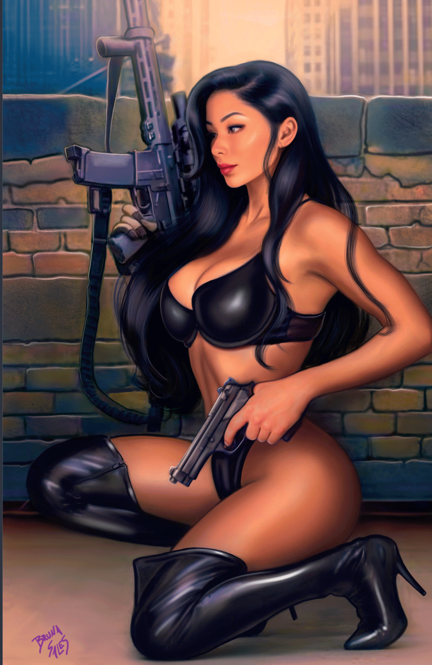 Gun Honey #1 BRUNA SALES Big Dex MegaCon Exclusive Virgin Variant