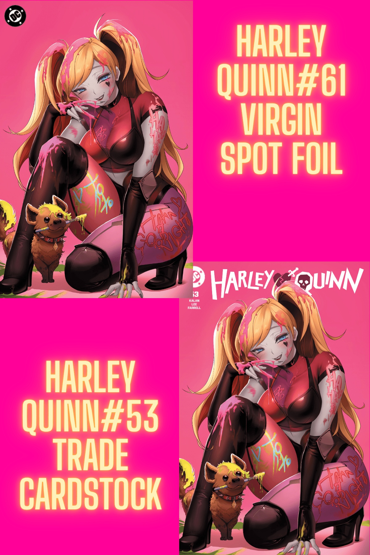 HARLEY QUINN 61 VIRGIN FOIL BUNDLE DEAL WITH HARLEY QUINN 53 CARDSTOCK - FURYCOMIX