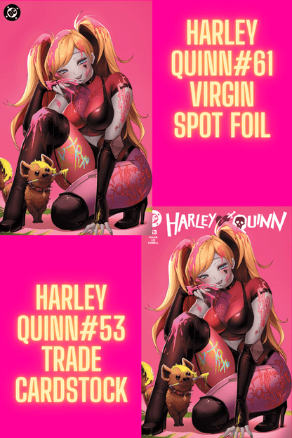 HARLEY QUINN 61 VIRGIN FOIL BUNDLE DEAL WITH HARLEY QUINN 53 CARDSTOCK - FURYCOMIX