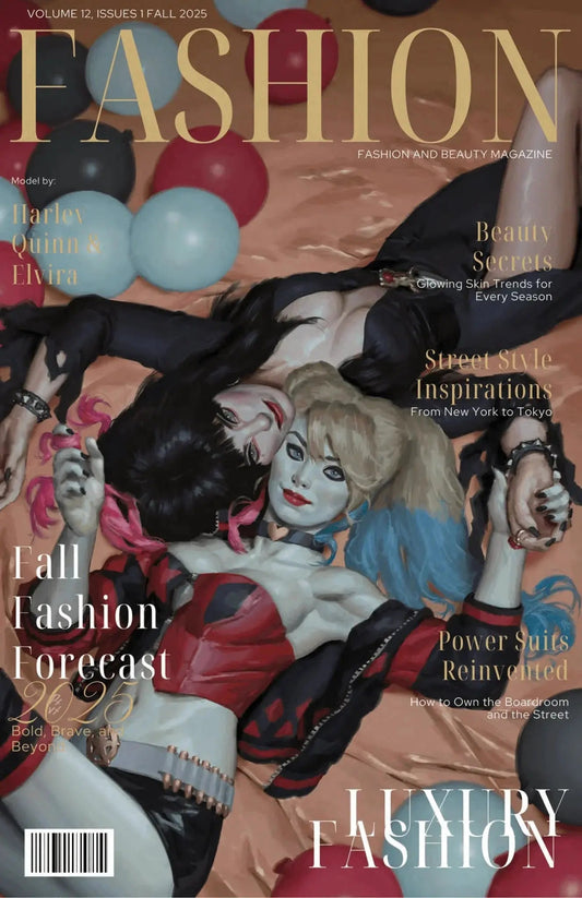 Harley Quinn X Elvira 1 - ECC Exclusive PXVX Fashion Magazine Variant - FURYCOMIX