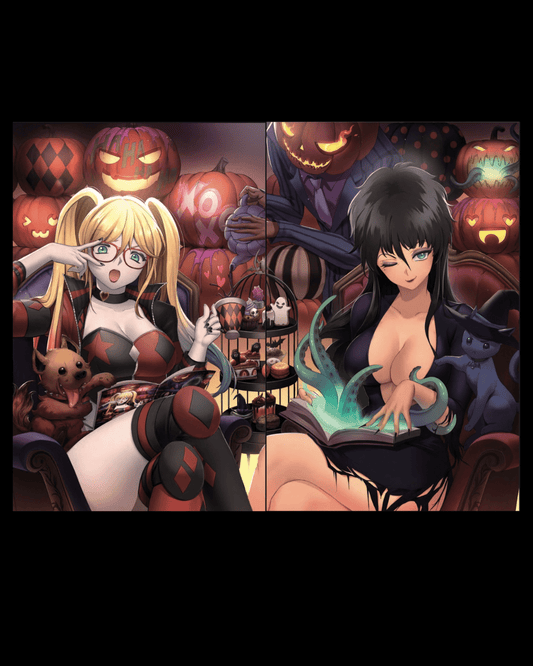 HARLEY QUINN X ELVIRA 2, RACHTA LIN VARIANT SET CONNECTING - FURYCOMIX