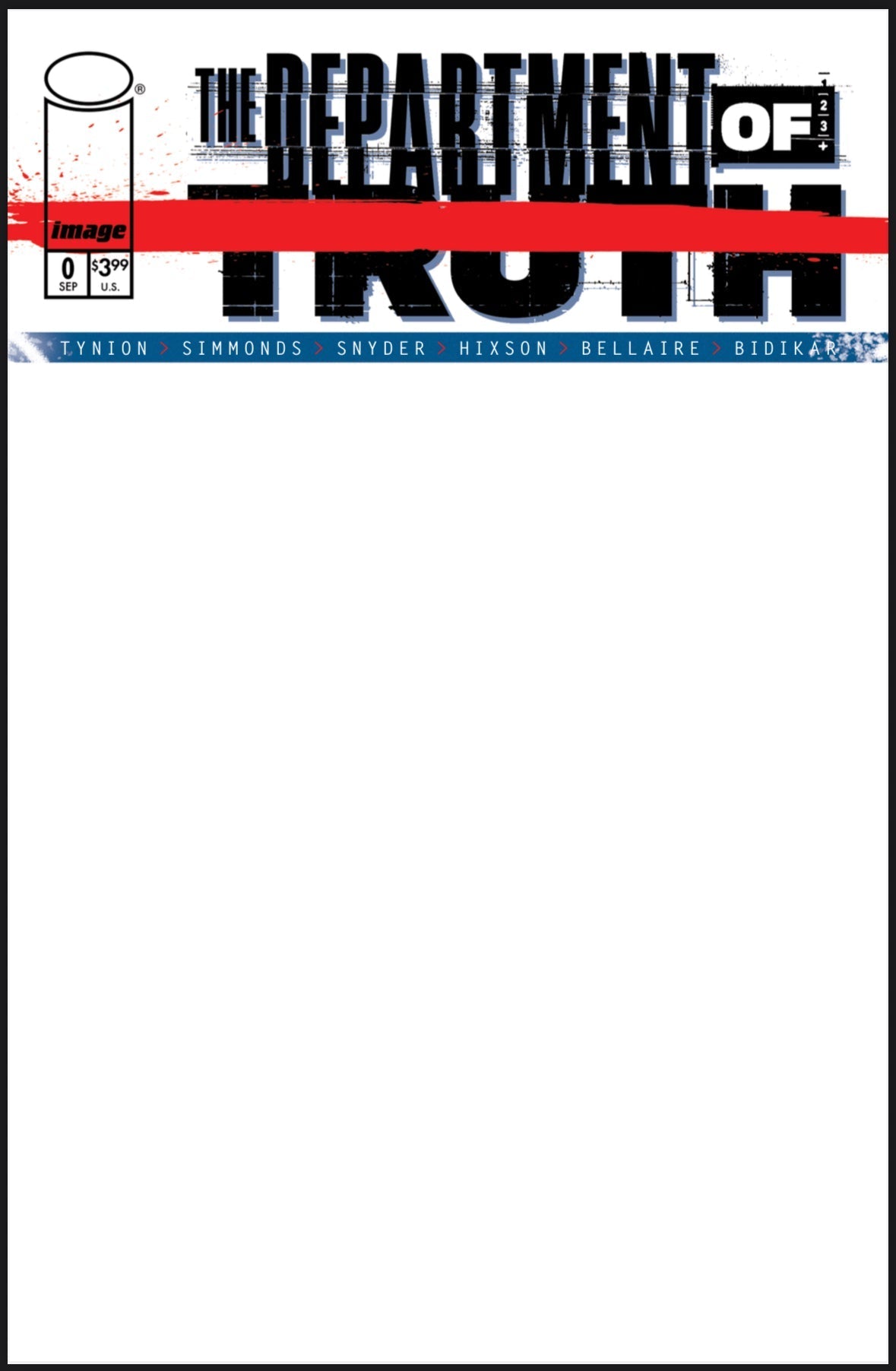 Image: Department Of Truth 0 Black Saber Comics NYCC Exclusive Ltd 400 Blank/ Sketch - FURYCOMIX