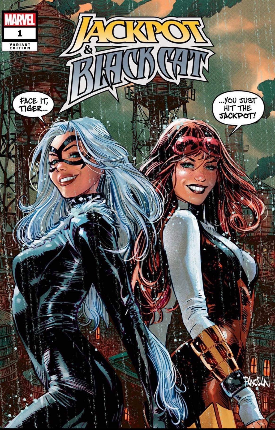 JACKPOT & BLACK CAT 1 Dan Panosian Black Saber Comics Exclusive - Trade dress - FURYCOMIX
