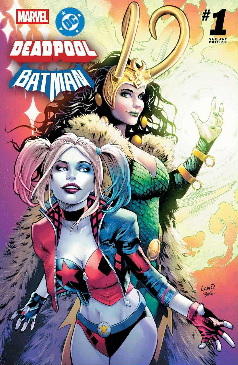 MARVEL DC: DEADPOOL BATMAN 1 GREG LAND EXCLUSIVE VAR HARLEY QUINN LADY LOKI [09/24/2025] - FURYCOMIX