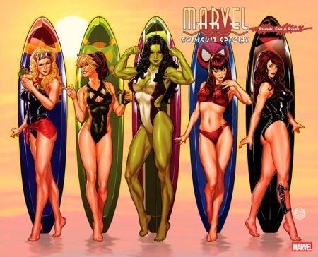 MARVEL SWIMSUIT SPECIAL: FRIENDS, FOES & RIVALS #1 MARK BROOKS WRAPAROUND VARIANT - FURYCOMIX