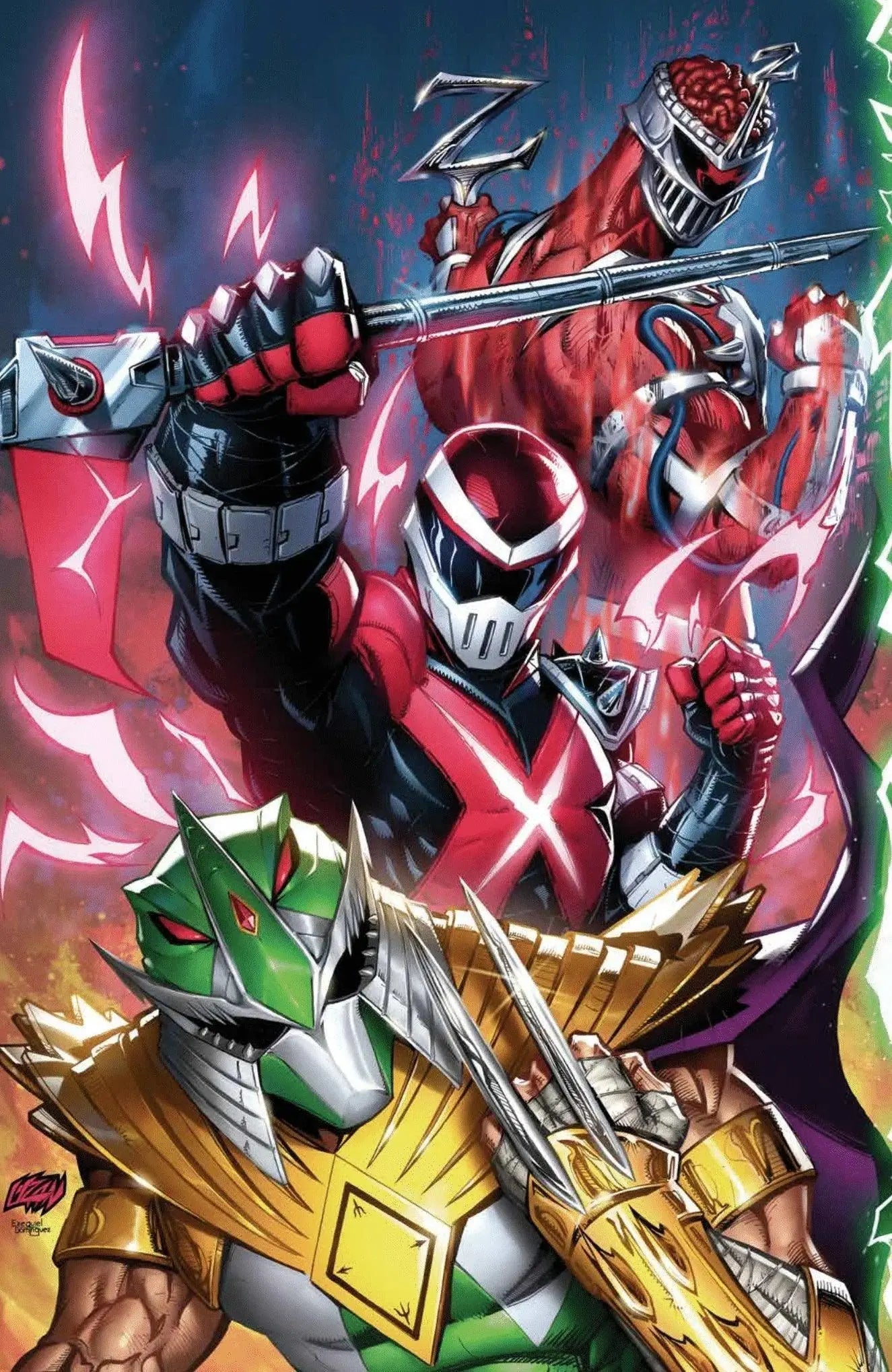 MMPR TMNT III 1 - ECC Exclusive Franck Uzan Variant Connecting Cover (August 2025) - FURYCOMIX