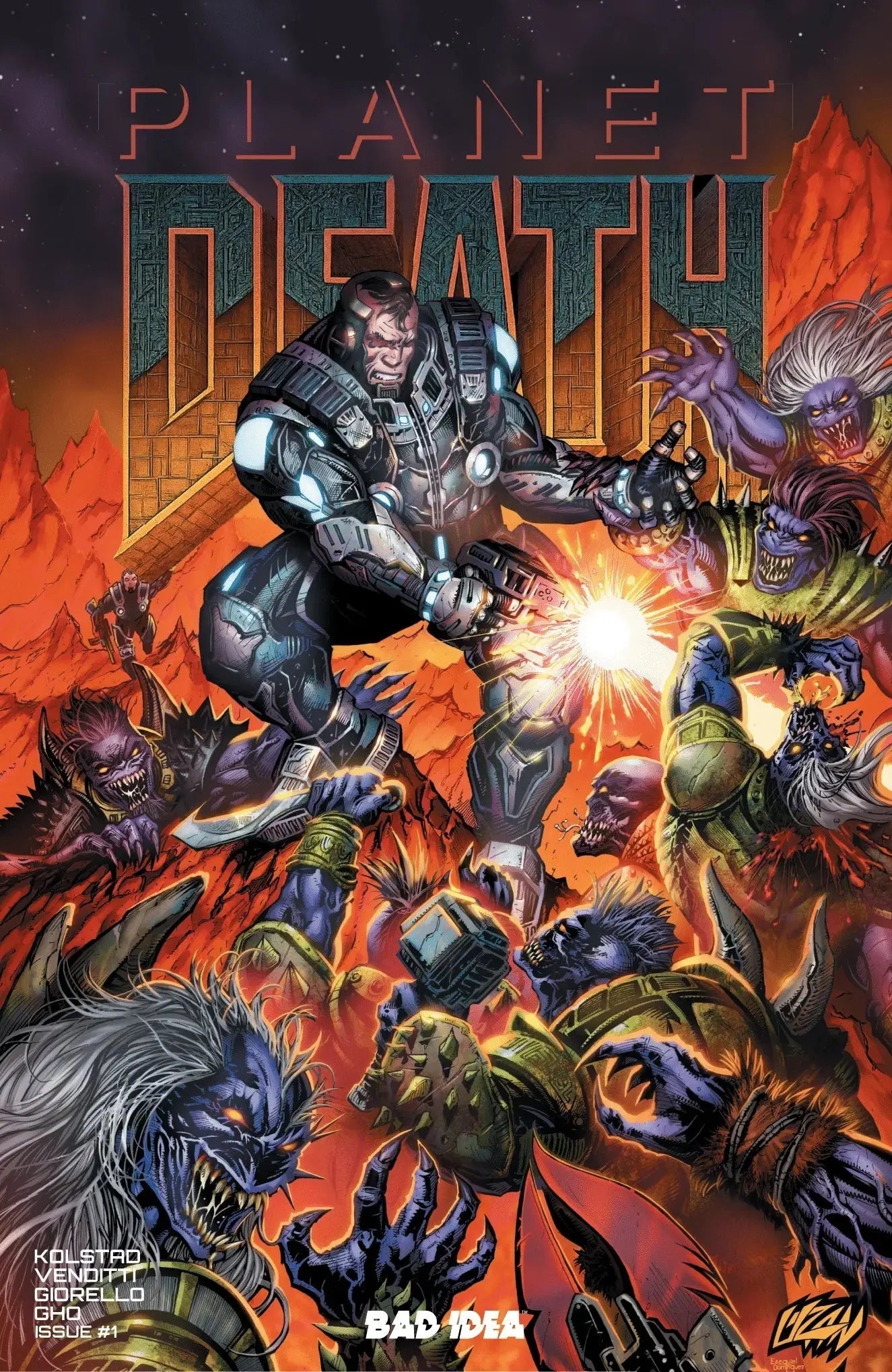 Planet Death 1 - ECC Exclusive Franck Uzan Doom Homage Variant - FURYCOMIX