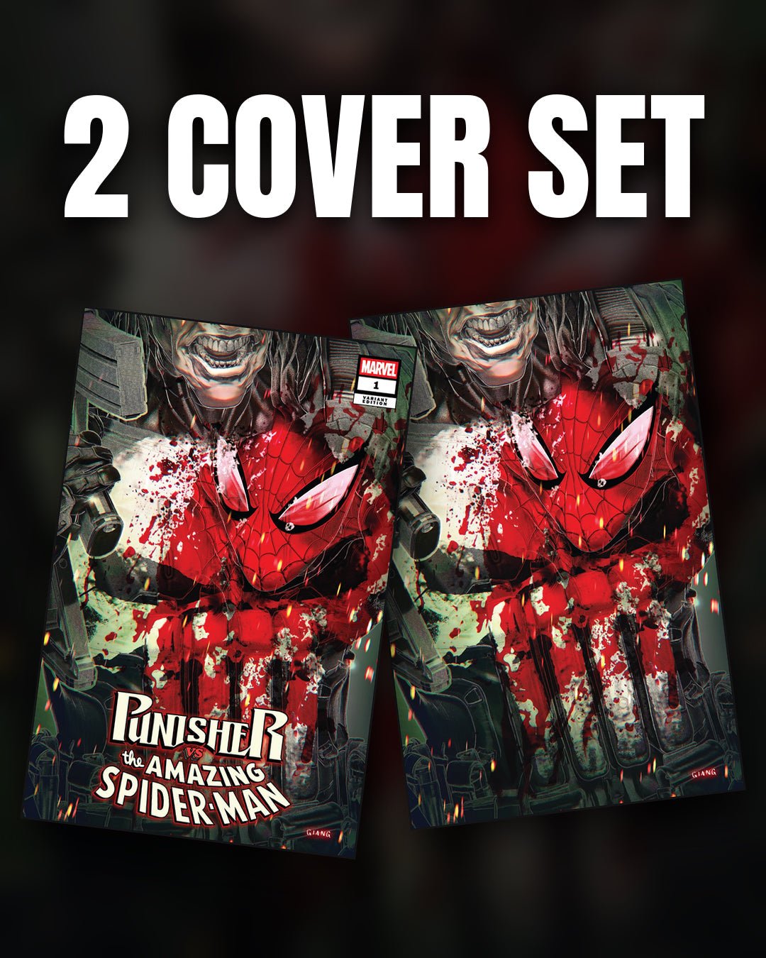 Punisher vs Spider man 1 John Giang SDCC Exclusive Trade/ Virgin set - FURYCOMIX