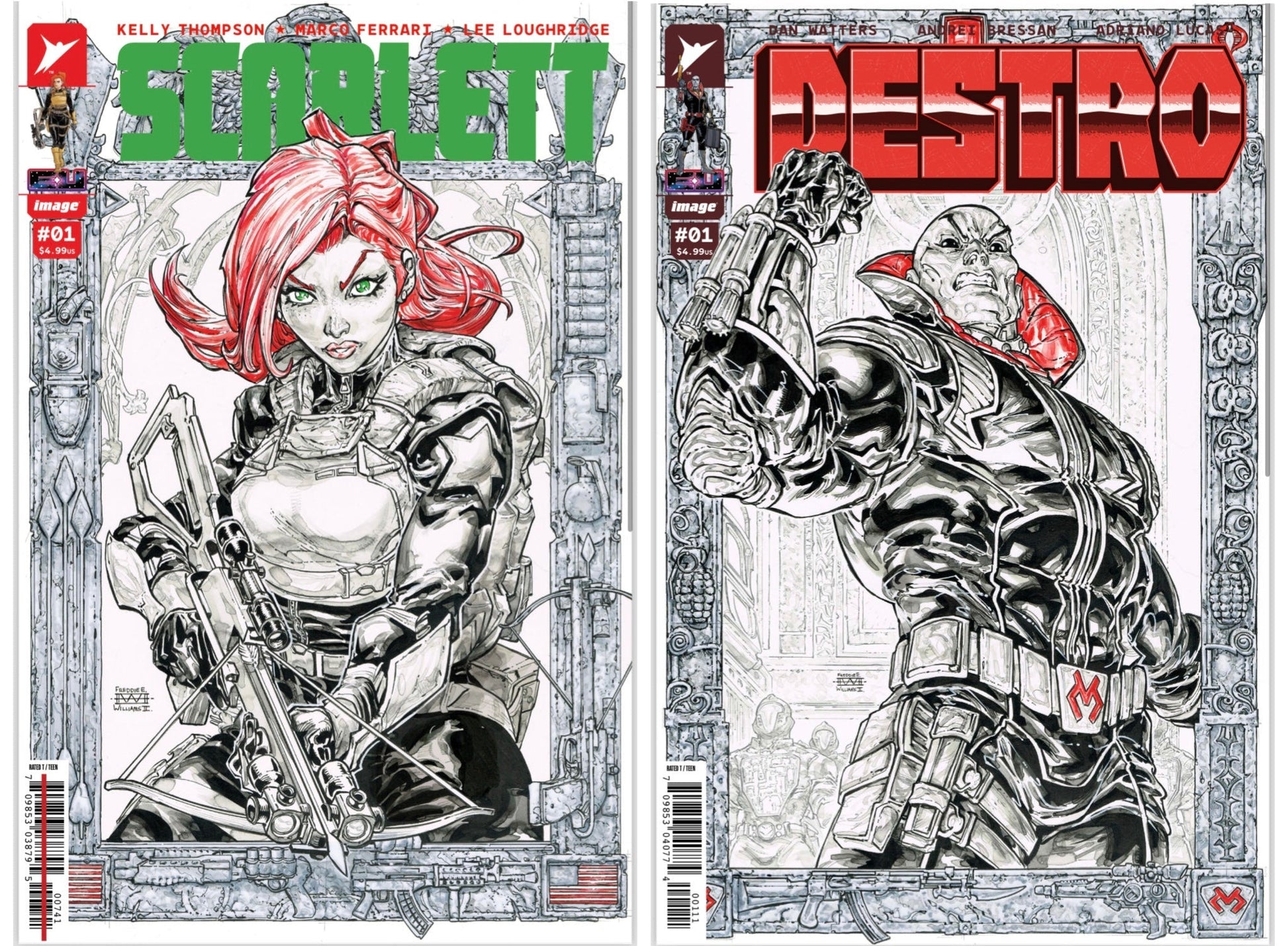 SCARLETT 1 AND DESTRO 1 (Energon universe) (2 BOOK BUNDLE) FREDDIE WILLIAMS Black Saber Comics Exclusive - FURYCOMIX