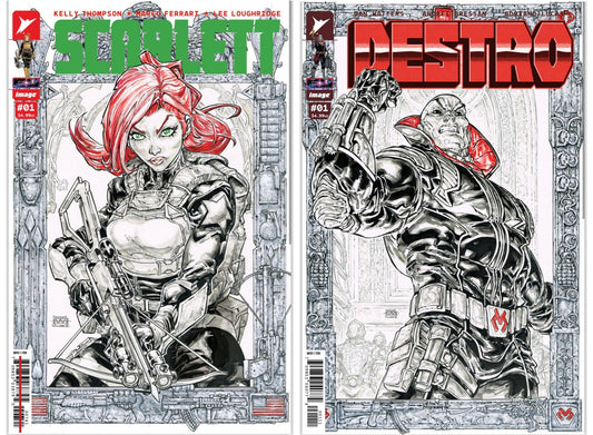 SCARLETT 1 AND DESTRO 1 (Energon universe) (2 BOOK BUNDLE) FREDDIE WILLIAMS Black Saber Comics Exclusive - FURYCOMIX