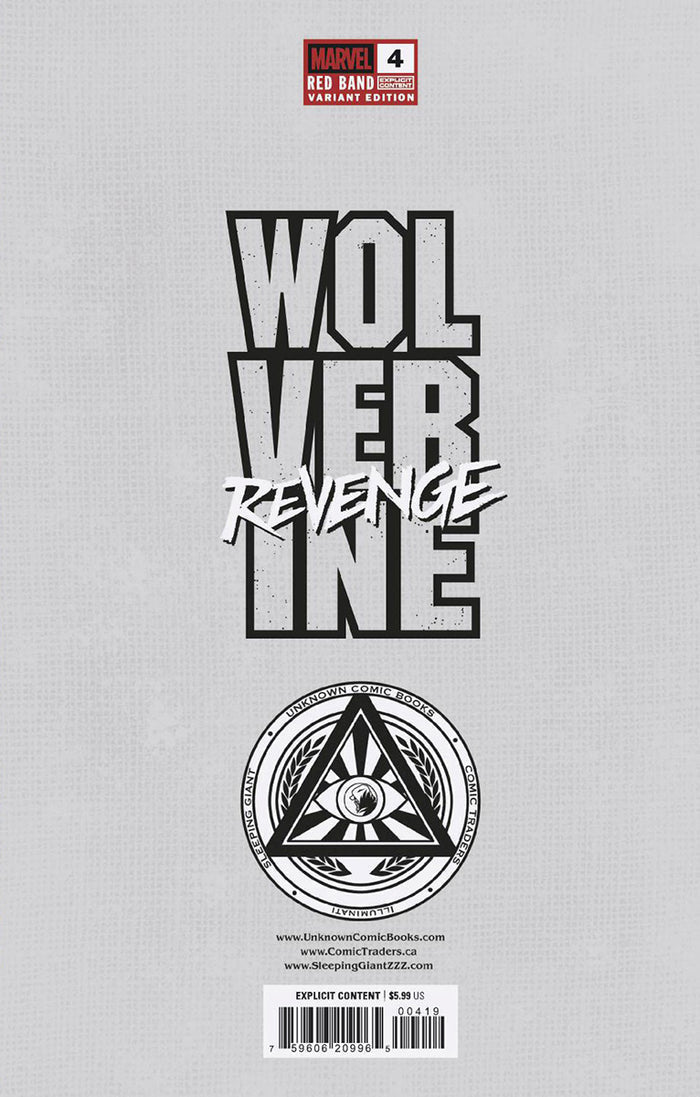 [Signed by Hickman] Wolverine: Revenge - Red Band 4 Virgin Unknown Comics Suayan Convention Exclusive Var Explicit Content [INST] - FURYCOMIX