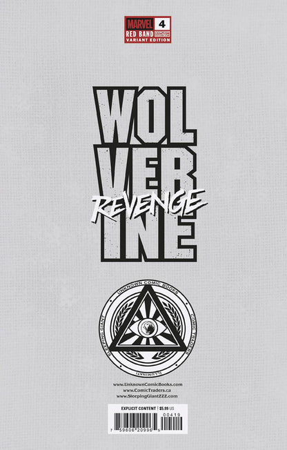 [Signed by Hickman] Wolverine: Revenge - Red Band 4 Virgin Unknown Comics Suayan Convention Exclusive Var Explicit Content [INST] - FURYCOMIX