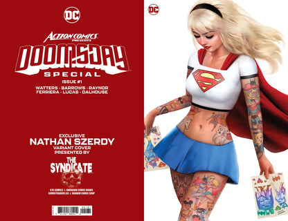 [Signed by Nathan Szerdy] ACTION COMICS PRESENTS DOOMSDAY SPECIAL 1 (ONE SHOT) NATHAN SZERDY (616) EXCLUSIVE TATTOO VIRGIN VAR [IN STOCK] - FURYCOMIX