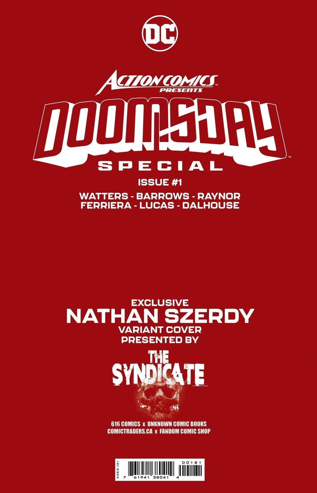 [Signed by Nathan Szerdy] ACTION COMICS PRESENTS DOOMSDAY SPECIAL 1 (ONE SHOT) NATHAN SZERDY (616) EXCLUSIVE TATTOO VIRGIN VAR [IN STOCK] - FURYCOMIX