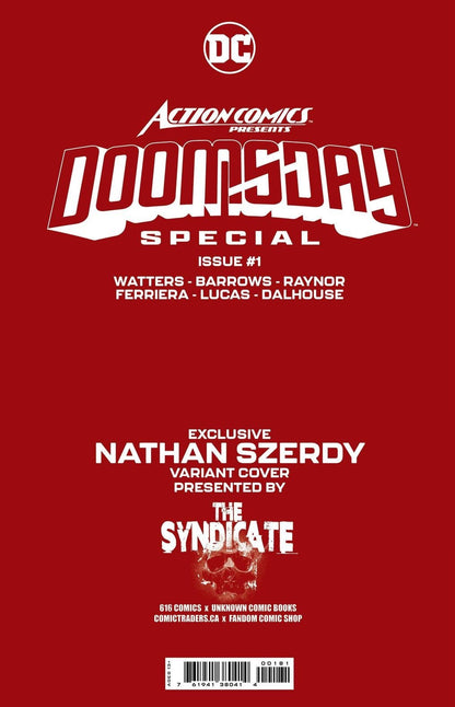 [Signed by Nathan Szerdy] ACTION COMICS PRESENTS DOOMSDAY SPECIAL 1 (ONE SHOT) NATHAN SZERDY (616) EXCLUSIVE TATTOO VIRGIN VAR [IN STOCK] - FURYCOMIX