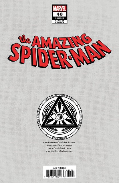 [Signed by Nathan Szerdy] AMAZING SPIDER - MAN 40 [GW] UNKNOWN COMICS NATHAN SZERDY EXCLUSIVE VIRGIN VAR [IN STOCK] - FURYCOMIX