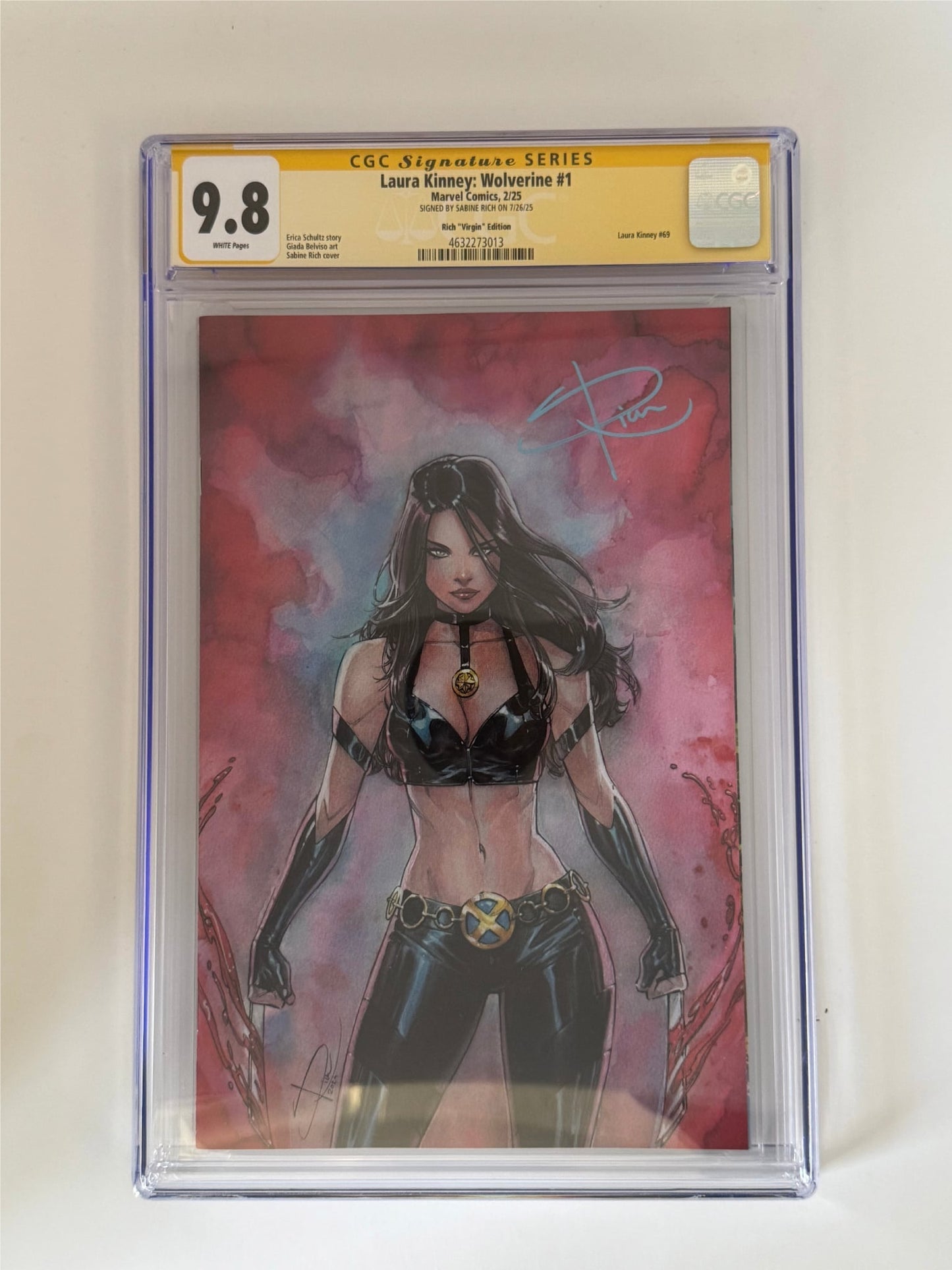 [Signed by Sabine Rich] Laura Kinney: Wolverine 1 CGC 9.8 Yellow Label Sabine Rich Exclusive Virgin Var - FURYCOMIX