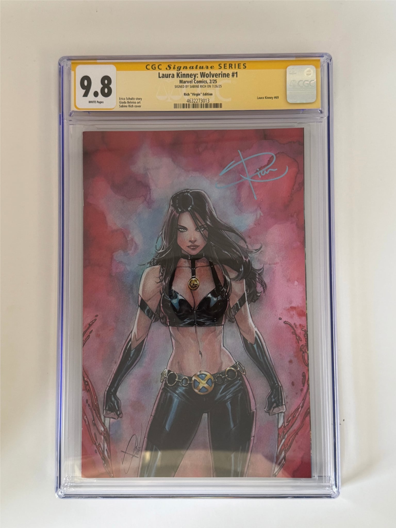 [Signed by Sabine Rich] Laura Kinney: Wolverine 1 CGC 9.8 Yellow Label Sabine Rich Exclusive Virgin Var - FURYCOMIX