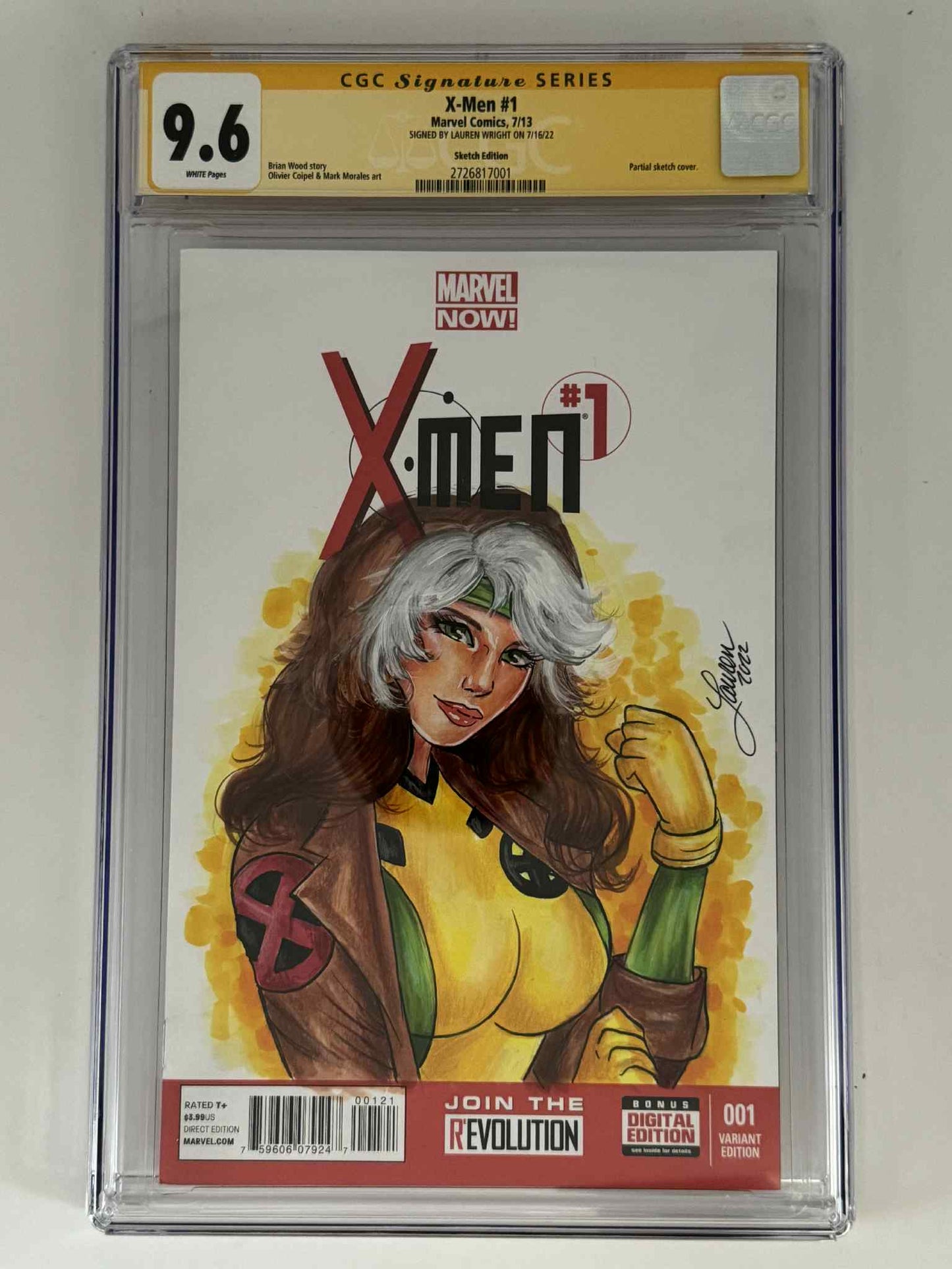 [Signed & Sketch by Lauren Wright] X - Men 1 CGC 9.6 Yellow Label Exclusive Sketch Var - FURYCOMIX
