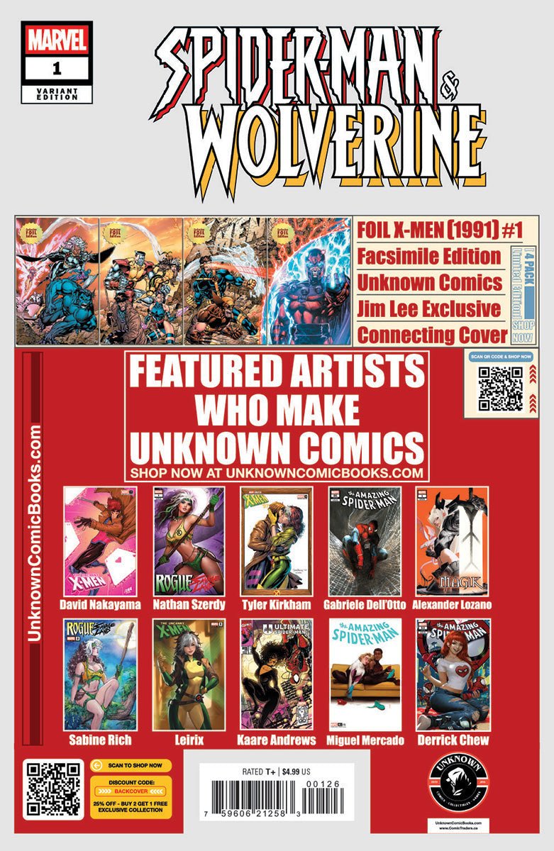 Spider - man & Wolverine 1 Unknown Comics Tyler Kirkham Exclusive Var (06/18/2025) - FURYCOMIX