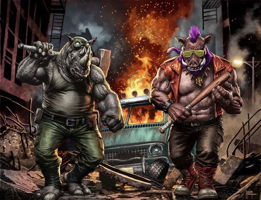 Teenage Mutant Ninja Turtles #19 MICO SUAYAN HeroesCon Exclusive BEBOP & ROCKSTEADY Foil Variant - FURYCOMIX