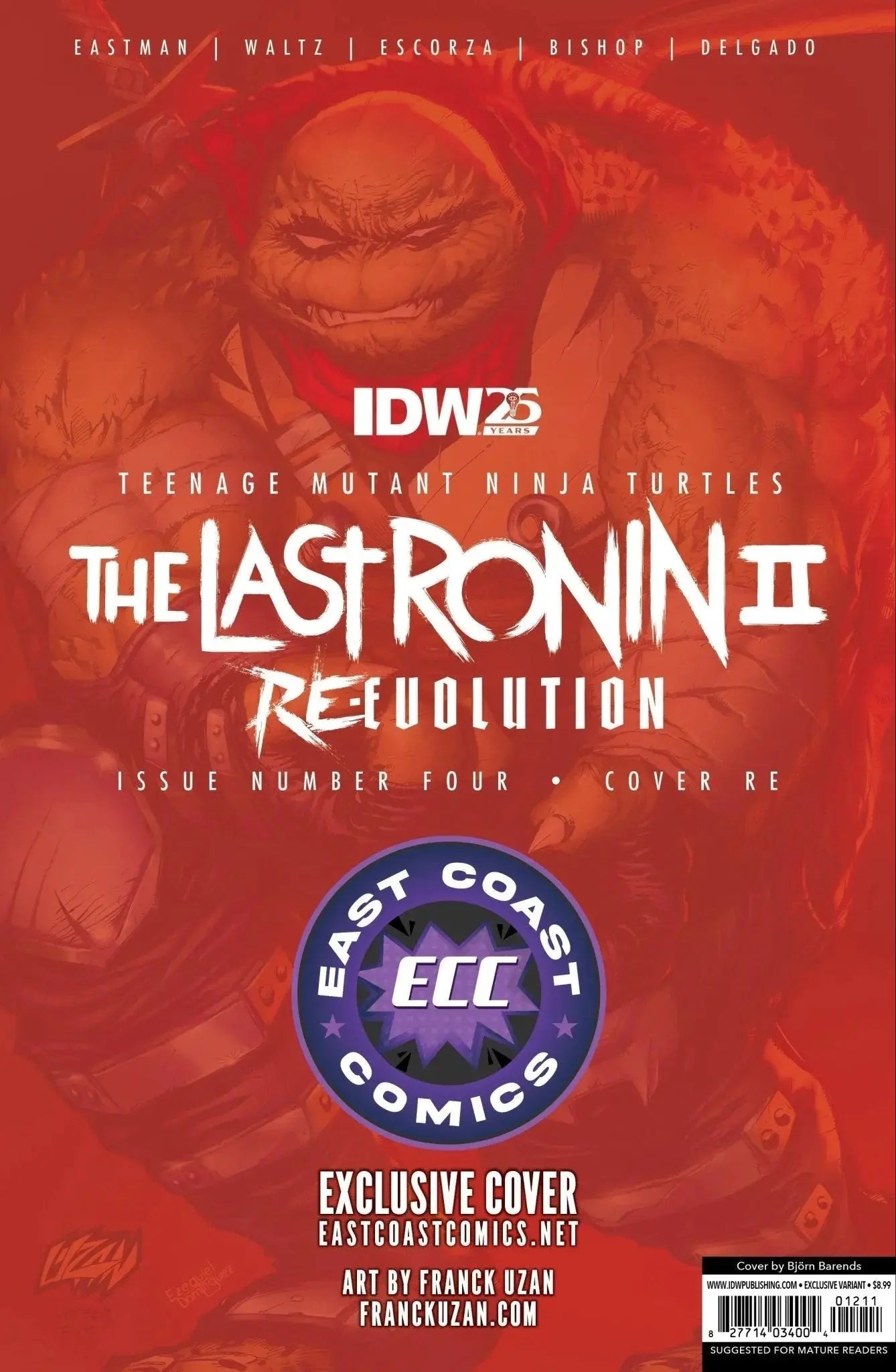 Teenage Mutant Ninja Turtles: The Last Ronin II - Re - Evolution 5 East Coast Comics Exclusive Franck Uzan Variant - Virgin - FURYCOMIX