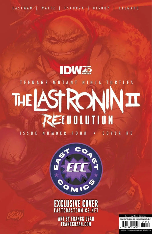 Teenage Mutant Ninja Turtles: The Last Ronin II - Re - Evolution 5 East Coast Comics Exclusive Franck Uzan Variant - Virgin - FURYCOMIX