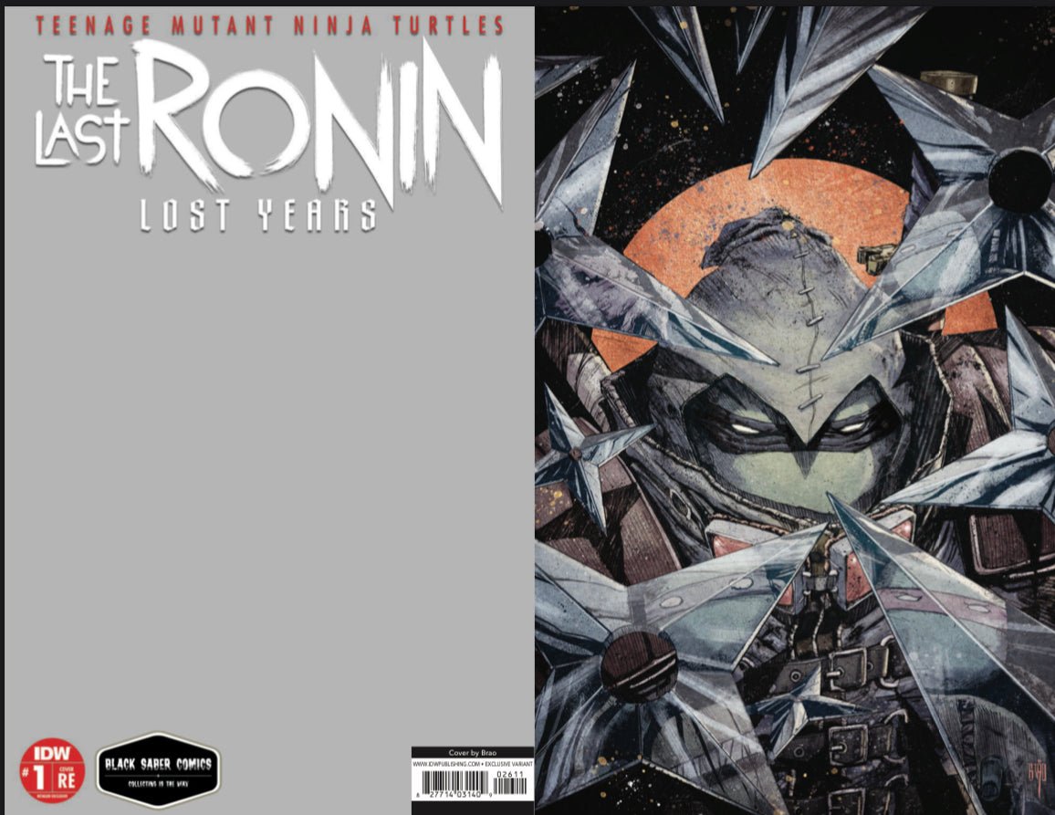 Teenage Mutant Ninja Turtles: The Last Ronin - The Lost Years 1 BRAO ltd 450 Black Saber Comics Exclusive - FURYCOMIX